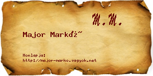 Major Markó névjegykártya